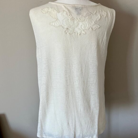 Lucky Brand Sleeveless Surplus Top with Shirttail Hem Cream L - Picture 6 of 7